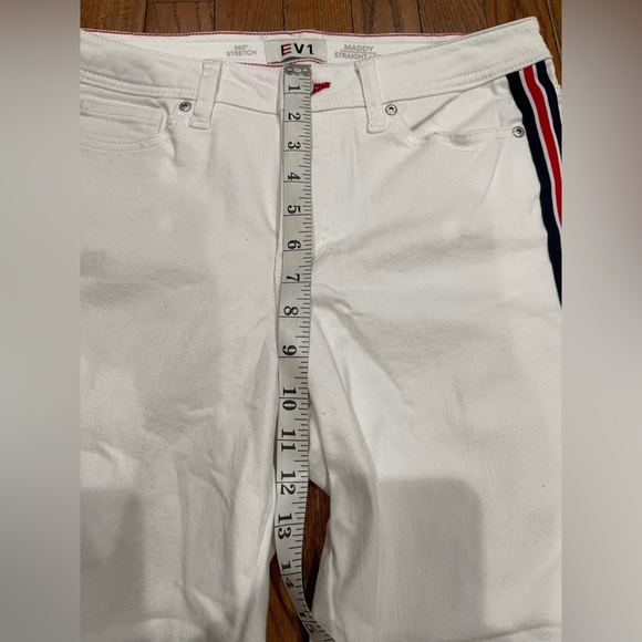 Women's White Pants with Striped Detail - Picture 4 of 14